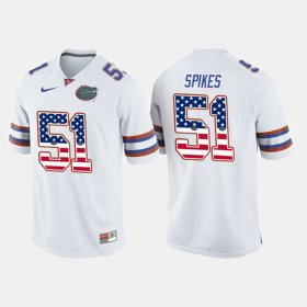 #51 Brandon Spikes US Flag Fashion University of Florida Men White Jersey 877353-190