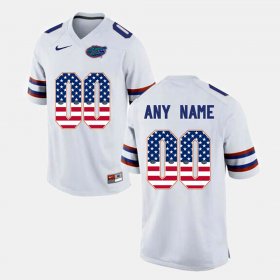 #00 Custom US Flag Fashion Florida Gators Men's White Jersey 947404-747