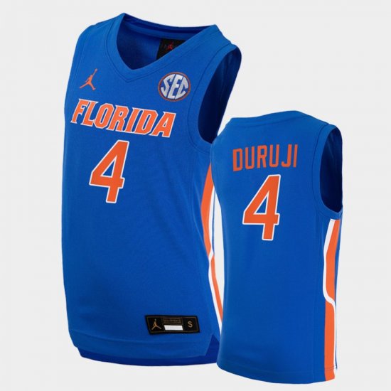 #4 Anthony Duruji College Basketball Florida Replica Men\'s Royal Jersey 153054-247