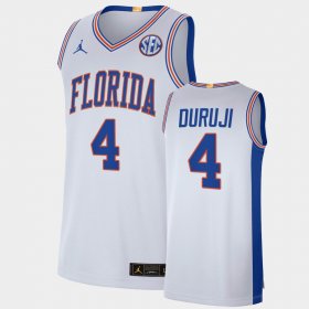 #4 Anthony Duruji College Basketball Florida Elite Limited Mens White Jersey 515316-563