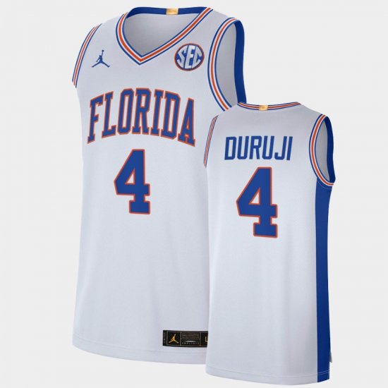 #4 Anthony Duruji College Basketball Florida Elite Limited Mens White Jersey 515316-563