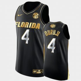 #4 Anthony Duruji Golden Edition Florida Gators Authentic Mens Black Jersey 614687-642