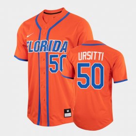 #50 Anthony Ursitti College Baseball Florida 2022 Full-Button Mens Orange Jersey 618114-276 #50 Anthony Ursitti College Baseball Florida 2022 Full-Button Mens Orange Jersey 618114-276