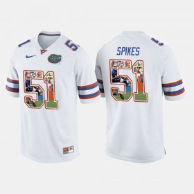 #51 Brandon Spikes College Football Florida Men's White Jersey 132728-216