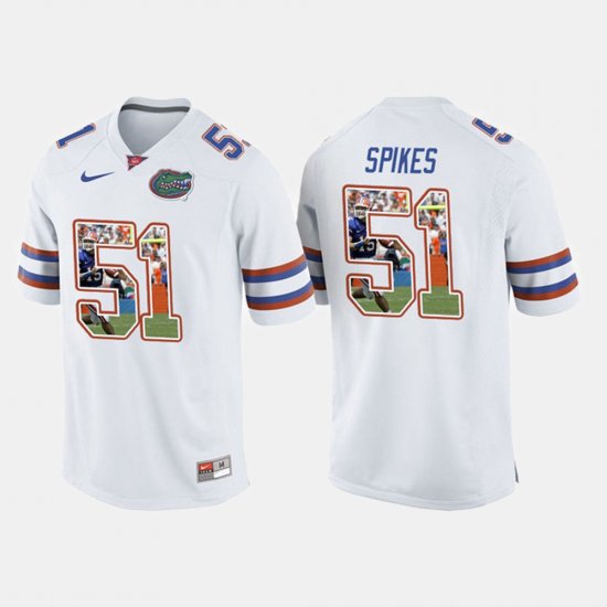 #51 Brandon Spikes College Football Florida Men\'s White Jersey 132728-216