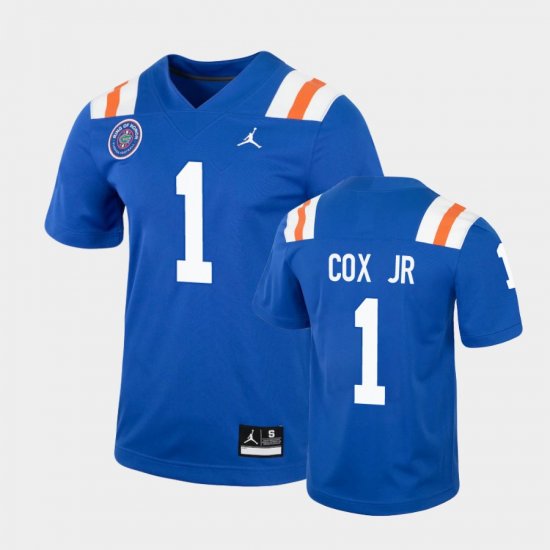 #1 Brenton Cox Jr. Replica Florida Gators Ring of Honor Men Royal Jersey 826364-557