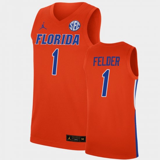 #1 C.J. Felder College Basketball Florida Gators Replica Men Orange Jersey 851210-363