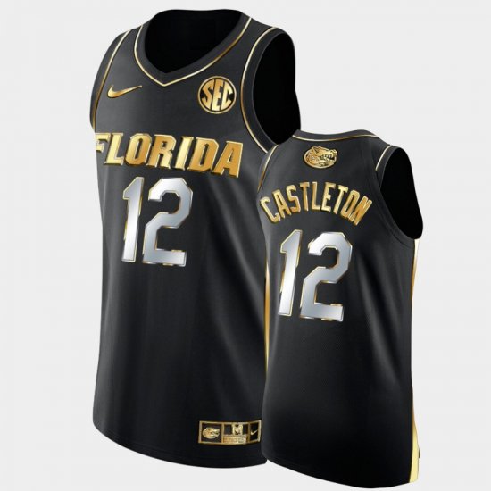 #12 Colin Castleton Golden Edition UF Authentic Men\'s Black Jersey 260827-372