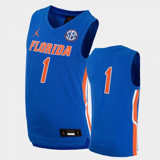 #1 College Basketball University of Florida Replica Mens Royal Jersey 623650-750