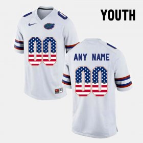 #00 Custom US Flag Fashion Florida Youth White Jersey 121844-255 #00 Custom US Flag Fashion Florida Youth White Jersey 121844-255