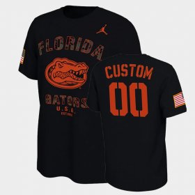 #00 Custom College Football Florida Gators Veterans Day 2021 America Flag Men Black T-Shirt 656427-115