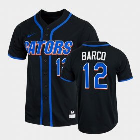 #12 Hunter Barco College Baseball Florida Gators 2022 Full-Button Mens Black Jersey 437356-894