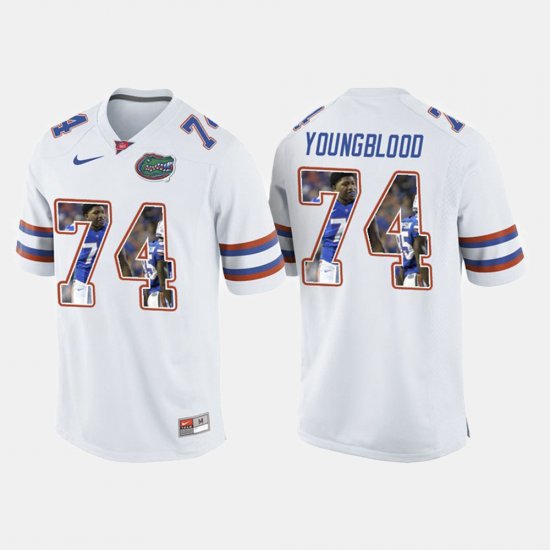 #74 Jack Youngblood College Football Florida Mens White Jersey 626982-155