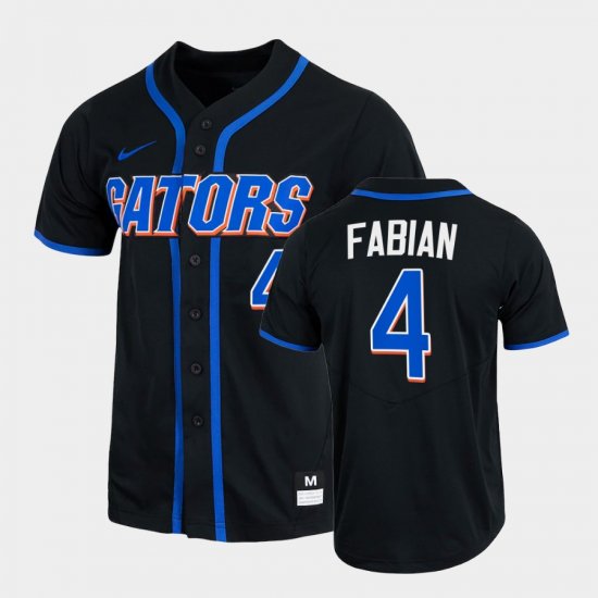 #4 Jud Fabian College Baseball Florida Gators 2022 Full-Button Men\'s Black Jersey 187397-236