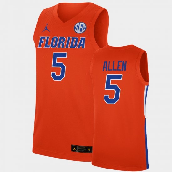 #5 KeVaughn Allen College Basketball UF Alumni Men\'s Orange Jersey 557384-391