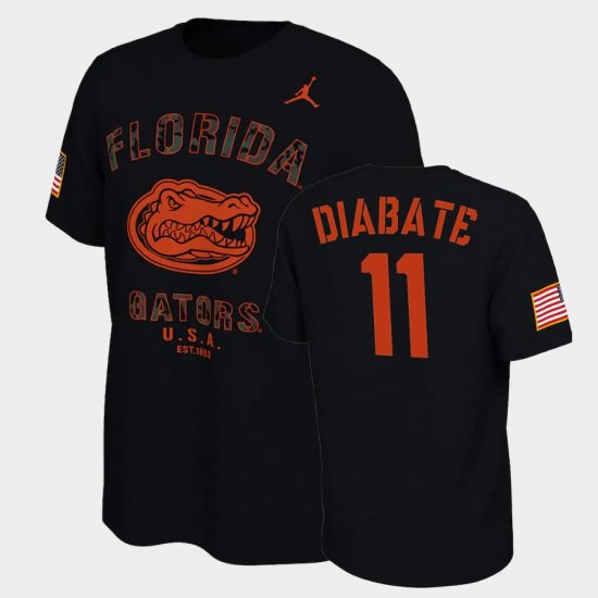 #11 Mohamoud Diabate College Football Florida Veterans Day 2021 America Flag Mens Black T-Shirt 739591-221