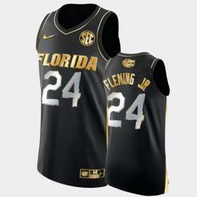 #24 Phlandrous Fleming Jr. Golden Edition Florida Authentic Men Black Jersey 128686-477