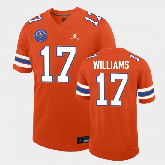 #17 Scooby Williams Replica Florida Ring of Honor Mens Orange Jersey 188022-936