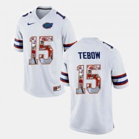 #15 Tim Tebow College Football UF Men's White Jersey 352957-398