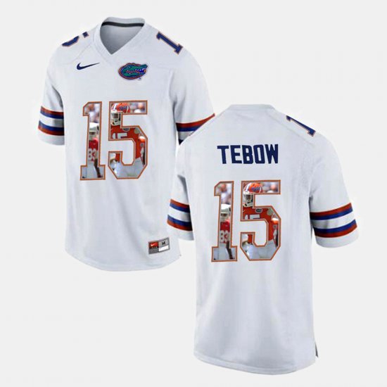 #15 Tim Tebow College Football UF Men\'s White Jersey 352957-398