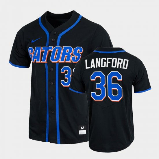 #36 Wyatt Langford College Baseball Florida Gators 2022 Full-Button Men Black Jersey 409172-303