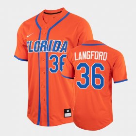 #36 Wyatt Langford College Baseball Florida 2022 Full-Button Men's Orange Jersey 805043-314