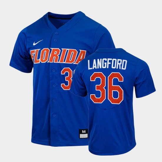 #36 Wyatt Langford College Baseball Florida 2022 Full-Button Men Royal Jersey 356921-176