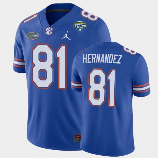 #81 Aaron Hernandez 2020 Cotton Bowl Florida Game Men\'s Royal Jersey 993732-287