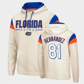 #81 Aaron Hernandez Fortress Florida Pullover Mens Cream Hoodie 994072-309 #81 Aaron Hernandez Fortress Florida Pullover Mens Cream Hoodie 994072-309