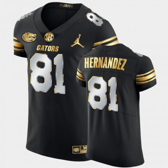 #81 Aaron Hernandez Golden Edition Florida Gators 2020-21 Authentic Men Black Jersey 997526-225