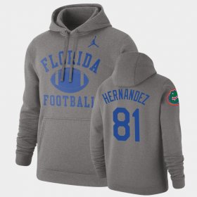 #81 Aaron Hernandez Retro Football Florida Pullover Mens Gray Hoodie 486756-445 #81 Aaron Hernandez Retro Football Florida Pullover Mens Gray Hoodie 486756-445