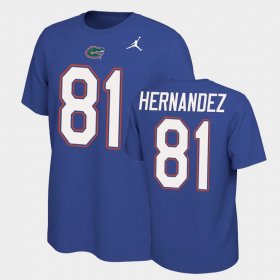 #81 Aaron Hernandez Name and Number Florida Name & Number Retro Men Royal T-Shirt 596654-788 #81 Aaron Hernandez Name and Number Florida Name & Number Retro Men Royal T-Shirt 596654-788