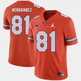 #81 Aaron Hernandez Jordan Brand UF Replica 2018 Game Men's Orange Jersey 412485-656