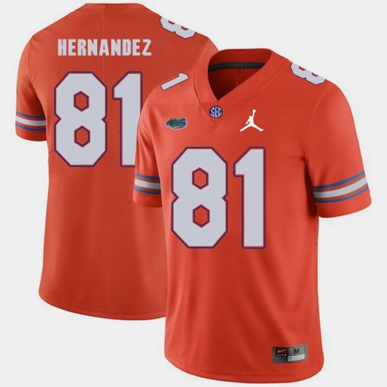 #81 Aaron Hernandez Jordan Brand UF Replica 2018 Game Men\'s Orange Jersey 412485-656