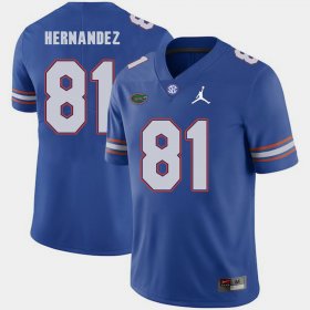 #81 Aaron Hernandez Jordan Brand University of Florida Replica 2018 Game Men's Royal Jersey 950476-580