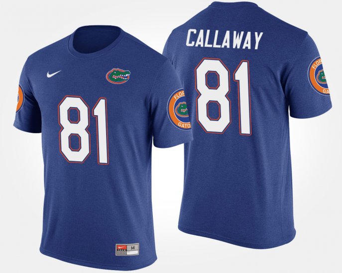 #81 Antonio Callaway Name and Number UF Men Blue T-Shirt 503196-208