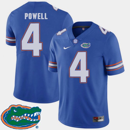 #4 Brandon Powell College Football Florida Gators 2018 SEC Men Royal Jersey 300645-949