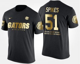 #51 Brandon Spikes Gold Limited Florida Short Sleeve With Message Mens Black T-Shirt 576771-623 #51 Brandon Spikes Gold Limited Florida Short Sleeve With Message Mens Black T-Shirt 576771-623