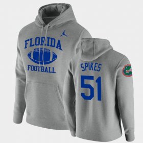 #51 Brandon Spikes Retro Football UF Pullover Mens Heathered Gray Hoodie 755605-174 #51 Brandon Spikes Retro Football UF Pullover Mens Heathered Gray Hoodie 755605-174