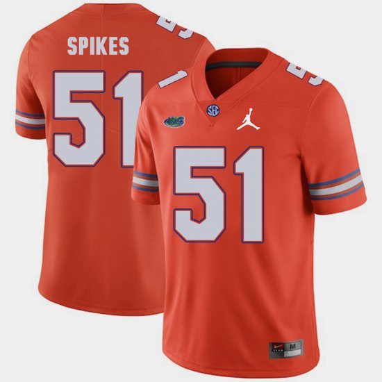 #51 Brandon Spikes Jordan Brand Florida Gators Replica 2018 Game Mens Orange Jersey 357614-831