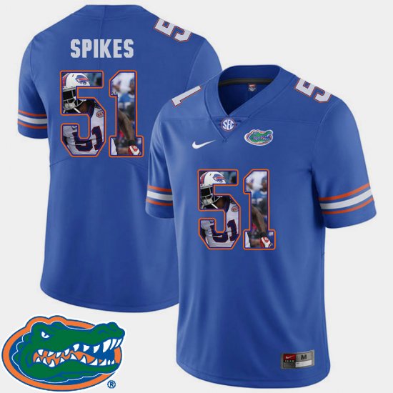 #51 Brandon Spikes Pictorial Fashion Florida Football Men\'s Royal Jersey 881793-253