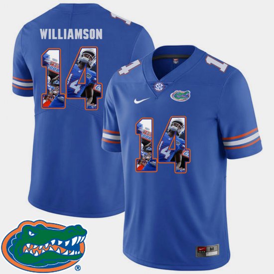 #14 Chris Williamson Pictorial Fashion University of Florida Football Men Royal Jersey 253457-654