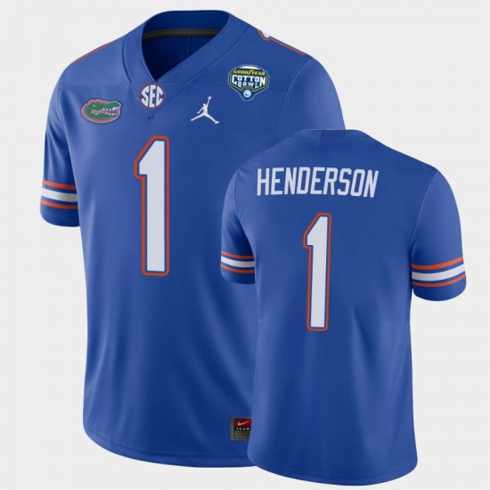 #1 CJ Henderson 2020 Cotton Bowl Florida Game Mens Royal Jersey 457582-434