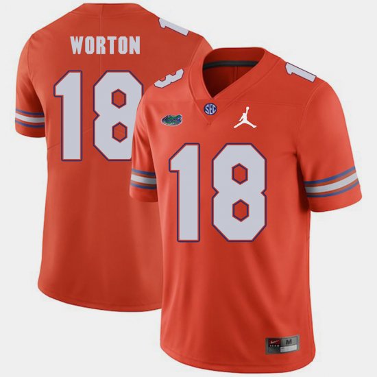 #18 C.J. Worton Jordan Brand UF Replica 2018 Game Men Orange Jersey 796381-176