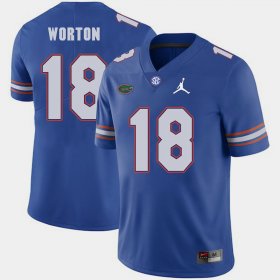 #18 C.J. Worton Jordan Brand Florida Replica 2018 Game Men's Royal Jersey 843258-594