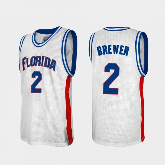 #2 Corey Brewer Alumni Florida College Baketball Men\'s White Jersey 685507-630