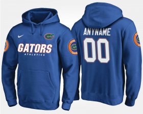 #00 Custom Name and Number Florida Gators Men's Blue Hoodie 954761-831