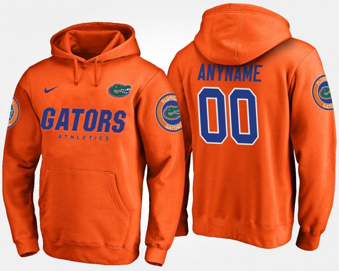 #00 Custom Name and Number University of Florida Men\'s Orange Hoodie 637106-642