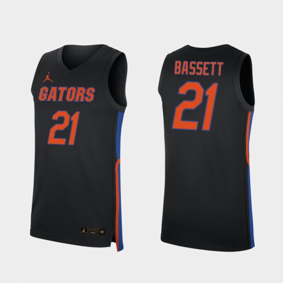 #21 Dontay Bassett Replica UF 2019-20 College Basketball Men Black Jersey 726914-653