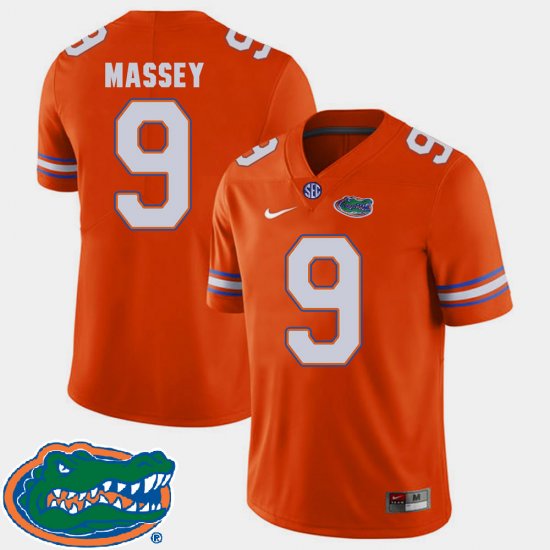 #9 Dre Massey College Football Florida Gators 2018 SEC Mens Orange Jersey 140232-964